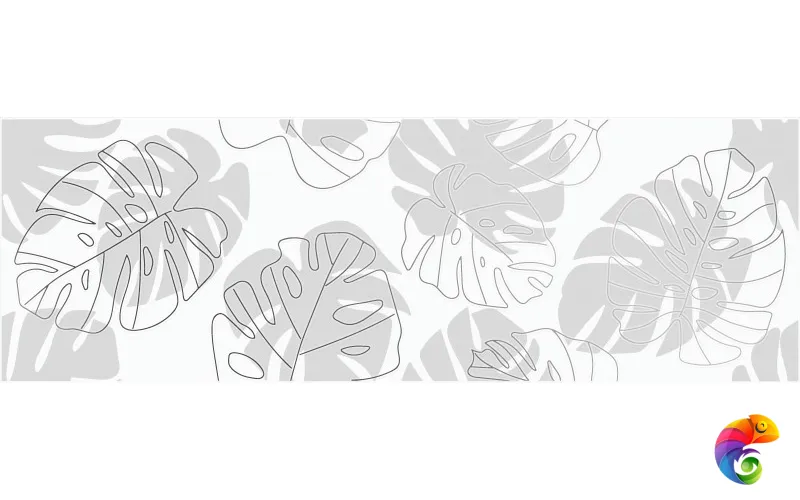 15920 Декор кер. Glory_Cers Бел. 75*25 _листья 1 \4