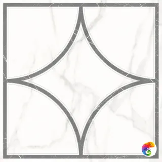 7346-0002-1001 Декор кер. Каррара Нова_LB Бел. 45*45 _геометрия_ 1 \4