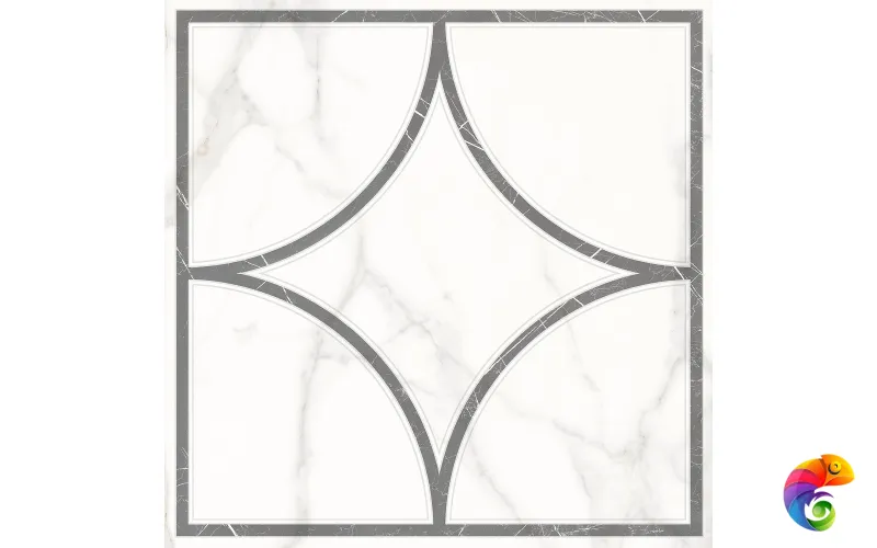 7346-0002-1001 Декор кер. Каррара Нова_LB Бел. 45*45 _геометрия_ 1 \4