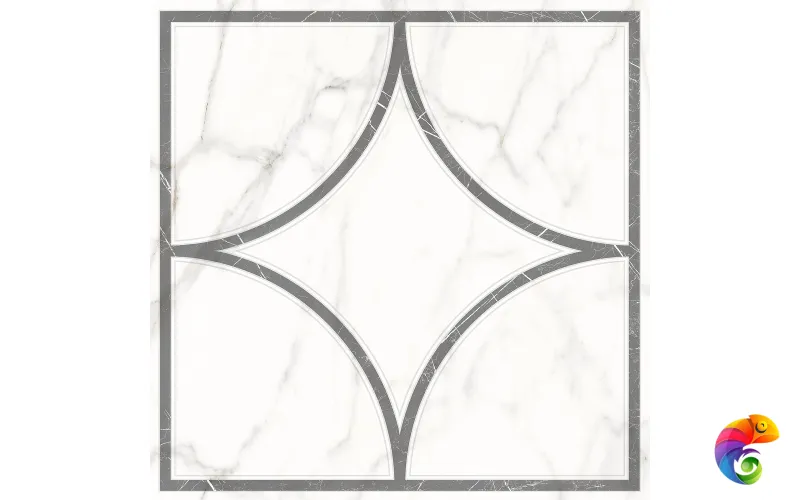 7346-0002-1001 Декор кер. Каррара Нова_LB Бел. 45*45 _геометрия_ 1 \4