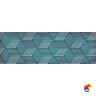 1664-0185 Парижанка декор Гексагон бирюзовый 20х60