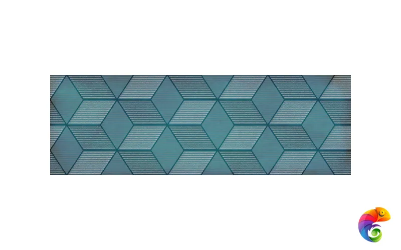 1664-0185 Парижанка декор Гексагон бирюзовый 20х60