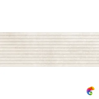 RCUM Travertino Wall Struttura 3D Dorica Cross Bianco Rett 40x120