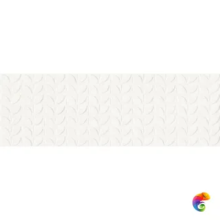 RA6J Vida Struttura Foglia 3D Bianco Rett 30x90
