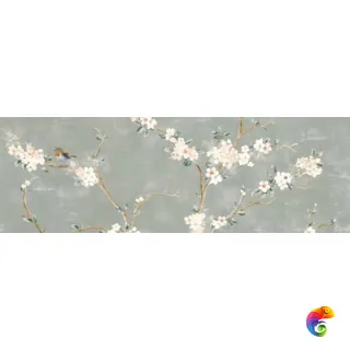 RA1N Mixed Verde Decoro Fiori di Pesco A Rett. 40x120