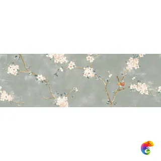 RA1X Mixed Verde Decoro Fiori di Pesco B Rett. 40x120