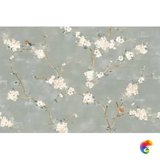 RC5L Mixed Verde Decoro Fiori di Pesco Rett. 40x120 (A+B)