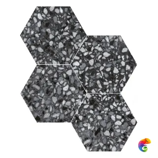 DURSTONE SIX Terazzo  Black 23x27 глазурованный матовый  КА-00038772