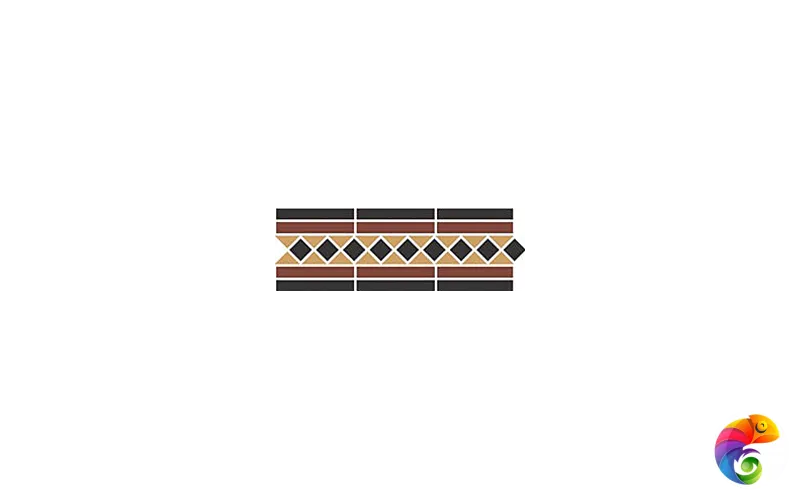 Бордюр керамический Border GUILFORD 2 Strip Stand.(Dot14, Tr.1/2 21, Strip 20+14) 42х14,5 см GUILFORD B2 14/21/20