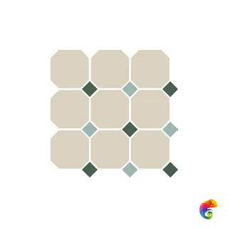 Гранит керамический 4416 OCT18+13-B White OCTAGON 16/Green 18 + Turquoise 13 Dots 30x30 см OCT16 DOT18/13-B