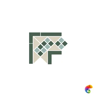 Угол керамический Corner LISBON with 1 strip (Tr.16, Dots 13+18, Strips 18) 21,5х21,5 см LISBON2 C16/13/18