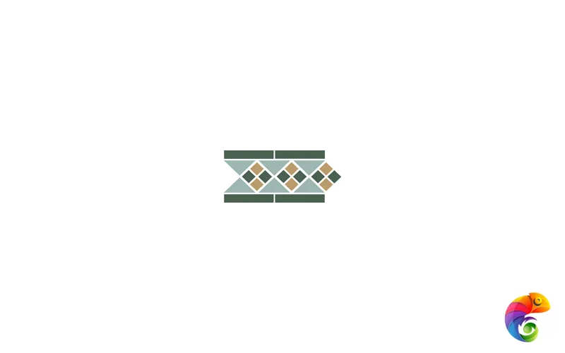 Бордюр керамический Border LISBON with 1 strip (Tr.13, Dots 18+03, Strips 18) 28х15 см LISBON2 B13/18/03