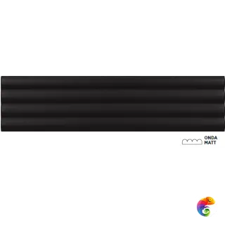 Плитка керамическая настенная 28521 COSTA NOVA ONDA Black Matt 5x20 см 28521