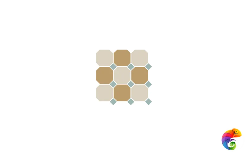 Гранит керамический 4416+03 OCT13-B White 16 Yellow 03 OCTAGON/Turquoise 13 Dots 30x30 см OCT16/03 DOT13-B