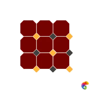Гранит керамический 4420 OCT21+14-B Brick Red OCTAGON 20/Ochre Yellow 21 + Black 14 Dots 30x30 см OCT20 DOT21/14-B