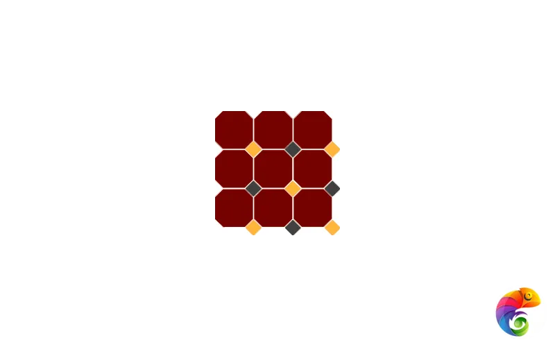 Гранит керамический 4420 OCT21+14-B Brick Red OCTAGON 20/Ochre Yellow 21 + Black 14 Dots 30x30 см OCT20 DOT21/14-B