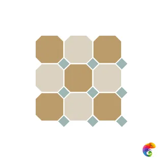 Гранит керамический 4403+16 OCT13-A Yellow 03 White 16 OCTAGON/Turquoise 13 Dots 30x30 см OCT03/16 DOT13-A