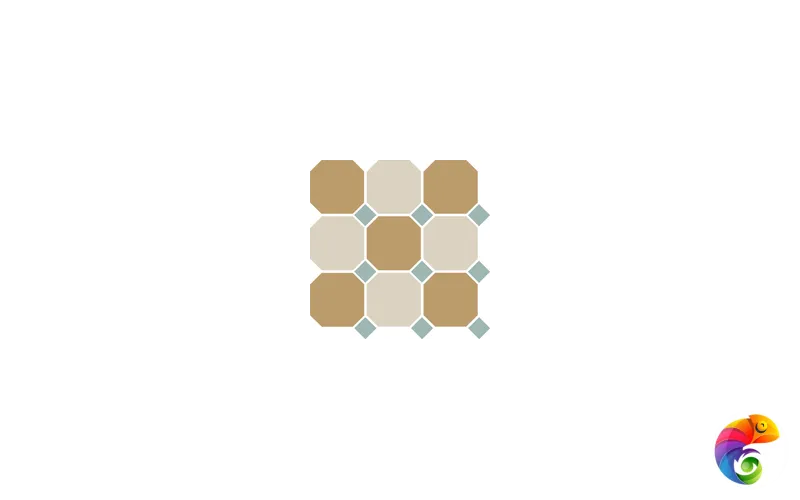 Гранит керамический 4403+16 OCT13-A Yellow 03 White 16 OCTAGON/Turquoise 13 Dots 30x30 см OCT03/16 DOT13-A