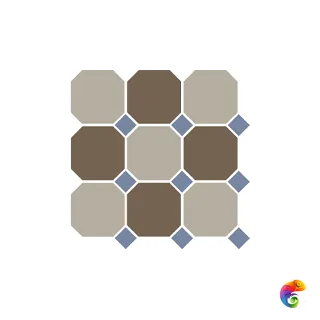 Гранит керамический 4401+29 OCT11-A Beige 01 Coffe Brown 29 OCTAGON/Blue Cobalt 11 Dots 30x30 см OCT01/29 DOT11-A