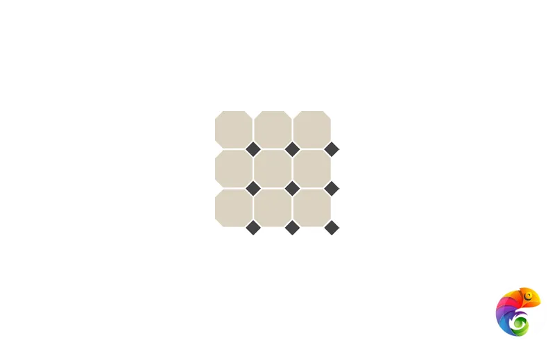 Гранит керамический 4416 OCT14-1Ch White OCTAGON 16/Black Dots 14 30x30 см OCT16 DOT14