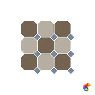 Гранит керамический 4429+01 OCT11-B Coffe Brown 29 Beige 01 OCTAGON/Blue Cobalt 11 Dots 30x30 см OCT29/01 DOT11-B