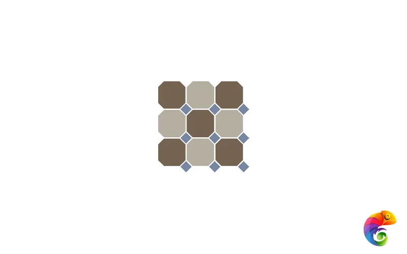 Гранит керамический 4429+01 OCT11-B Coffe Brown 29 Beige 01 OCTAGON/Blue Cobalt 11 Dots 30x30 см OCT29/01 DOT11-B