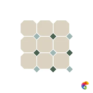 Гранит керамический 4416 OCT13+18-A White OCTAGON 16/Turquoise 13 + Green 18 Dots 30x30 см OCT16 DOT13/18-A