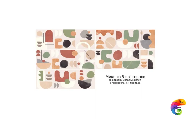 Плитка настенная Wabi-Sabi multi многоцветный 01 30х90 010100001304