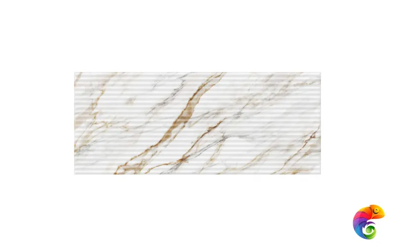 Плитка настенная Ideal white белый 02 25х60  рельеф 010100001534