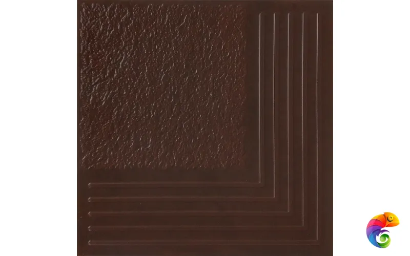 СТУПЕНЬ угловая клинкерная плитка Каир 4У коричневый  29,8х29,8 