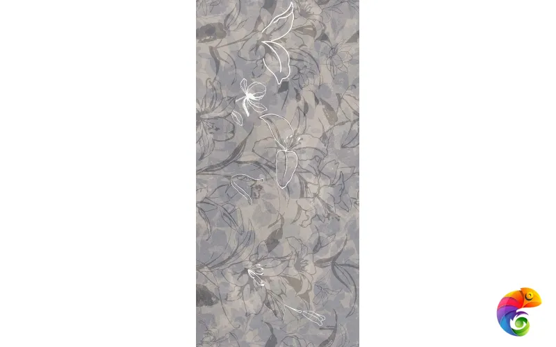 Керамогранит Meissen Floresta 17551 цветы синий ректификат 60x120 17551