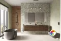 Керамогранит Meissen State листья серый ректификат 44,8x89,8 16885