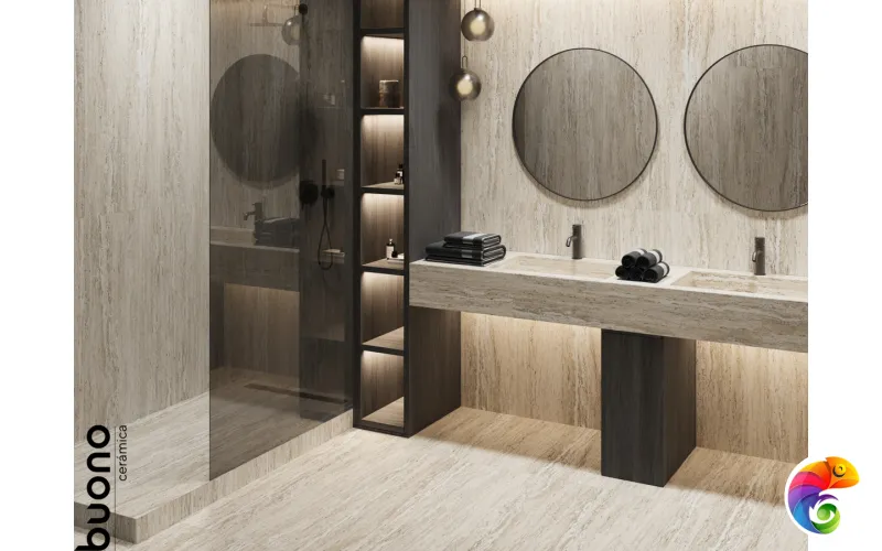 Керамогранит для пола и стен S4442M Travertino Beige Matt 120x60