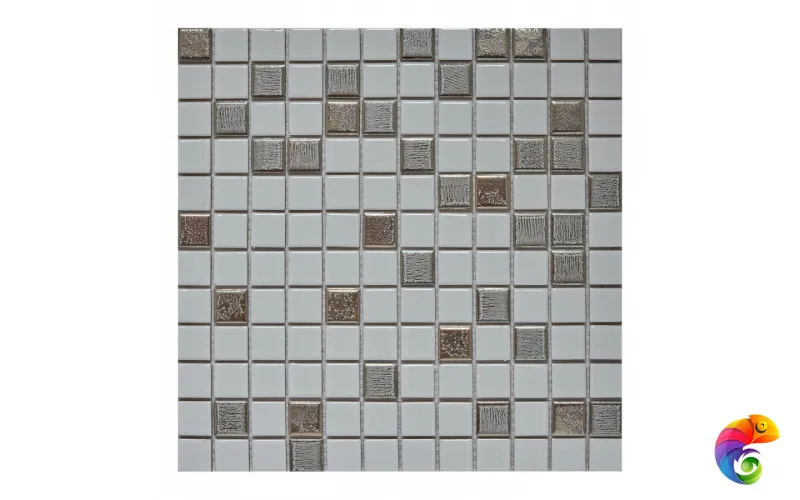 Вывод из ассортимента PIX647 из керамогранита, чип 25х25 мм, сетка 315х315х5 мм Pixmosaic