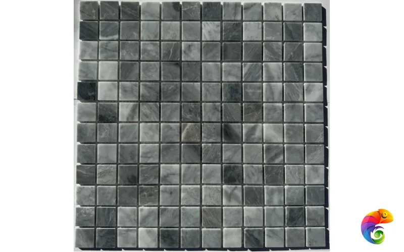PIX 336 Ice Grey, чип 23х23 мм, сетка 305х305х4 мм, Полированная Pixmosaic