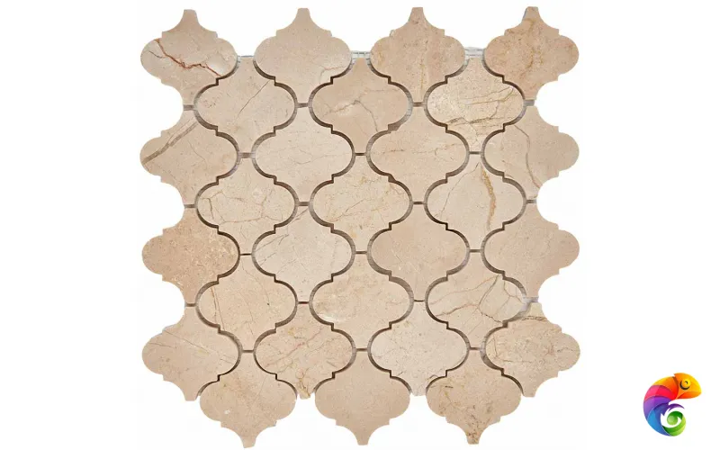 PIX 292 Cream Marfil, чип 74x74 мм, сетка 305х315x8 мм, Полированная Pixmosaic