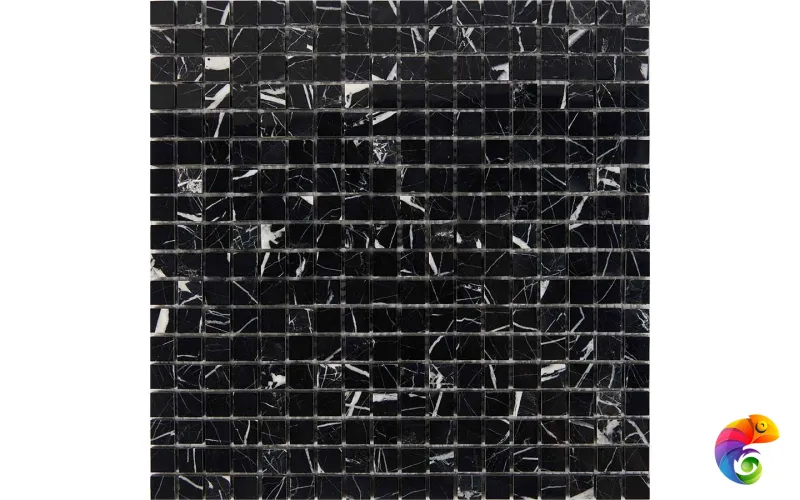 PIX 250 Black majesty, чип 15x15 мм, сетка 305х305x4 мм, Полированная Pixmosaic