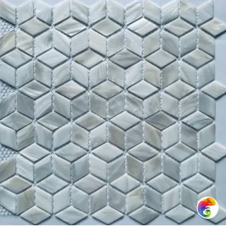 PIX770 из натурального перламутра Super White, чип 25*40 мм, сетка 292х278х2 мм