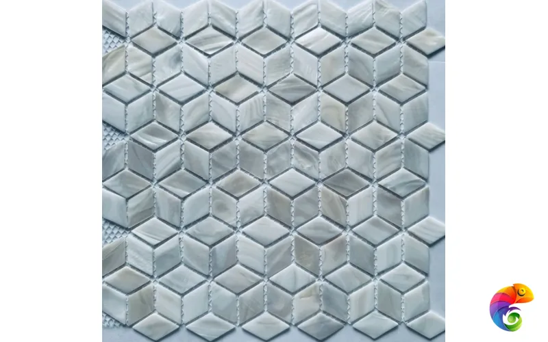 PIX770 из натурального перламутра Super White, чип 25*40 мм, сетка 292х278х2 мм Pixmosaic