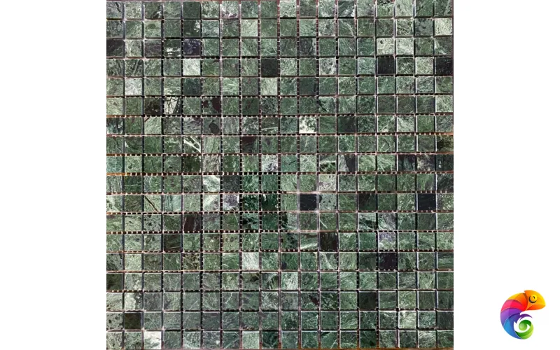 PIX 308/6 Spider Green, чип 15x15 мм, сетка 305х305x6 мм, Полированная Pixmosaic