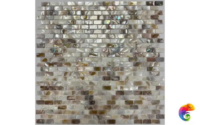PIX771 из натурального перламутра, чип 10*20 мм, сетка 290х300х2 мм Pixmosaic
