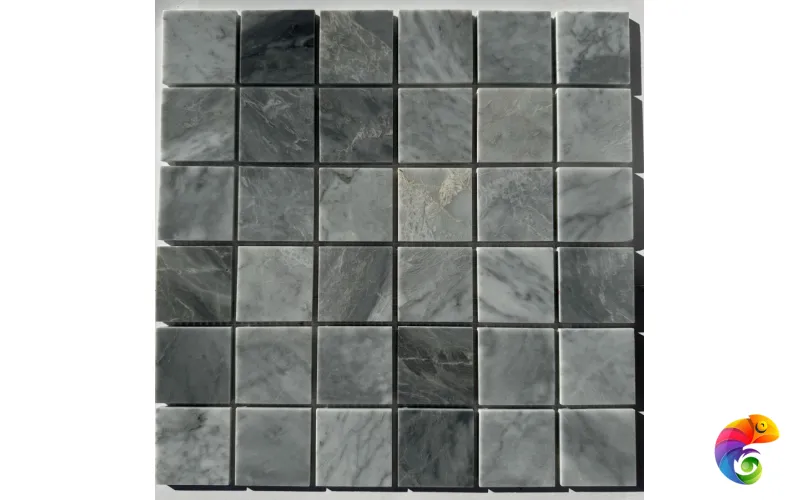 PIX 338 Ice Grey, чип 48х48 мм, сетка 305х305х6 мм, Полированная Pixmosaic