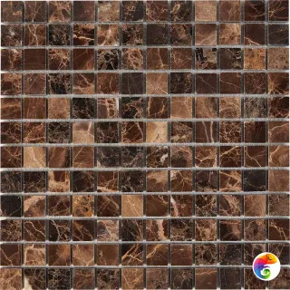 PIX 217 Dark Emperador, чип 23x23 мм, сетка 305х305x6 мм, Полированная