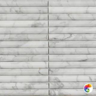 PIX 342 Bianco Carrara, Convex, чип 20х151 мм, сетка 300х3
