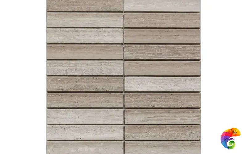 PIX 347 White Wooden, Concave, чип 30х151 мм, сетка 305х318х12 мм, Матовая Pixmosaic