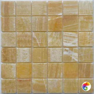 PIX 307 Honey onyx, чип 48x48 мм, сетка 305х305x8 мм, Полированная