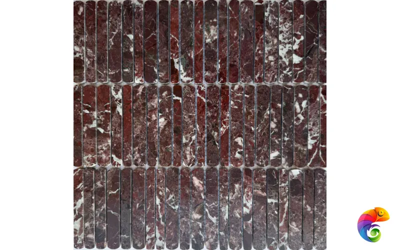 PIX 359 Rosso Levanto, чип 10/12/15*100 мм, сетка 300х305x8 мм, Полированная Pixmosaic