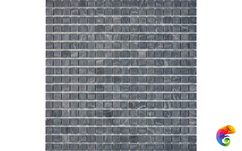 PIX 247 Nero Marquna, чип 15х15 мм, сетка 305х305х4 мм, Матовая Pixmosaic