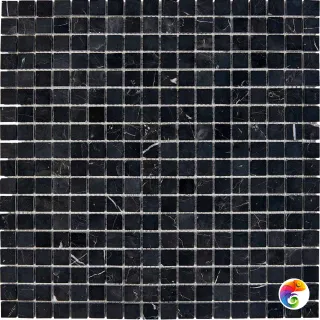 Вывод из ассортимента PIX 244 Nero Marquna, чип 15х15 мм, сетка 300х300х4 мм, Полированная