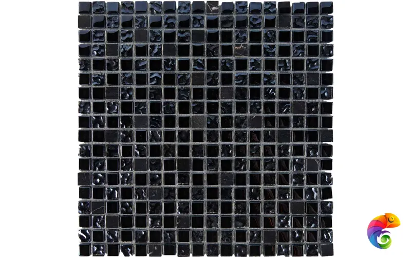 PIX714 из мрамора и стекла, чип 15x15 мм, сетка 300х300x8 мм Pixmosaic